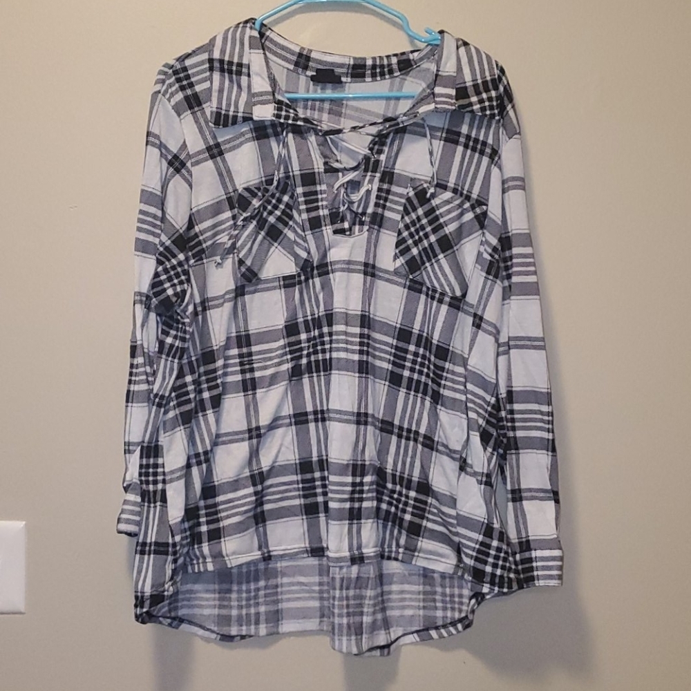 Rue21 Plaid Pullover Top 3x